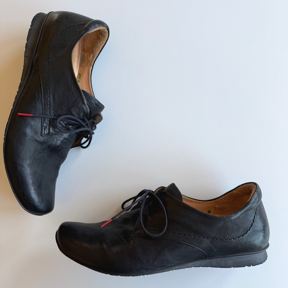 Think!‎ Black Lace Up Black Natural Walking European Comfort Oxford Shoes wmn 10